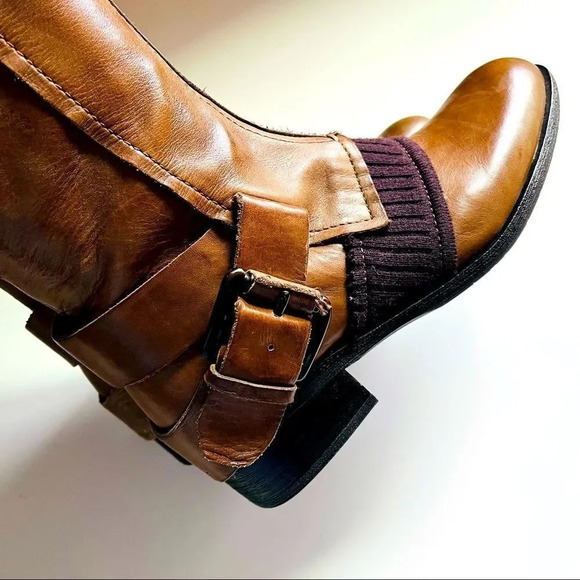 NWT Apepazza Zebu Leather Knit Boots - Picture 9 of 10